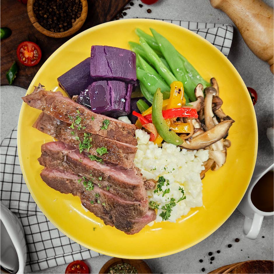 Egg Whites w/ Grilled Ribeye & Sweet Potato (Tue)