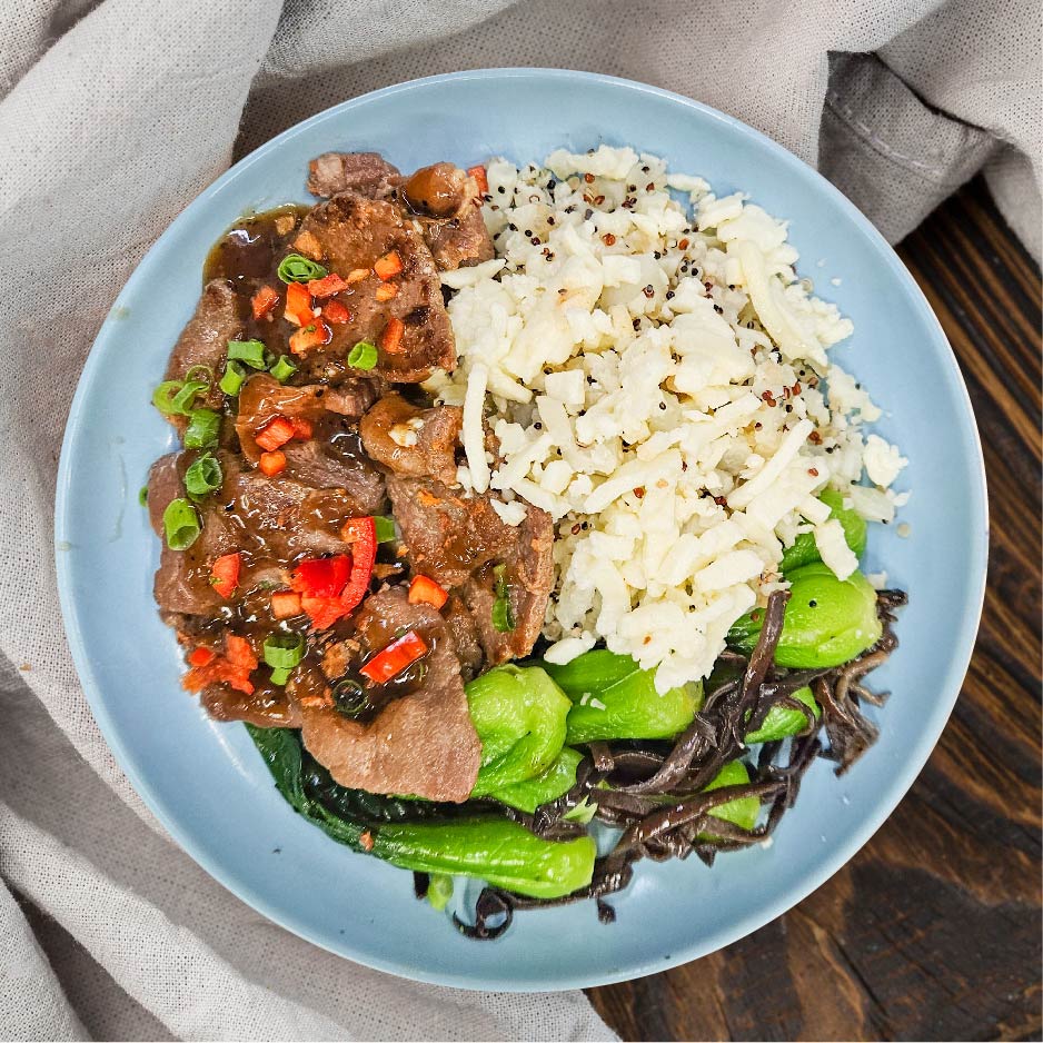 Stir Fry Black Pepper Beef w/ Cauliflower Rice (1 day expiry)