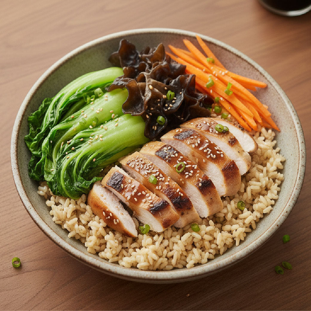 Soy-Ginger Grilled Chicken with Brown Rice