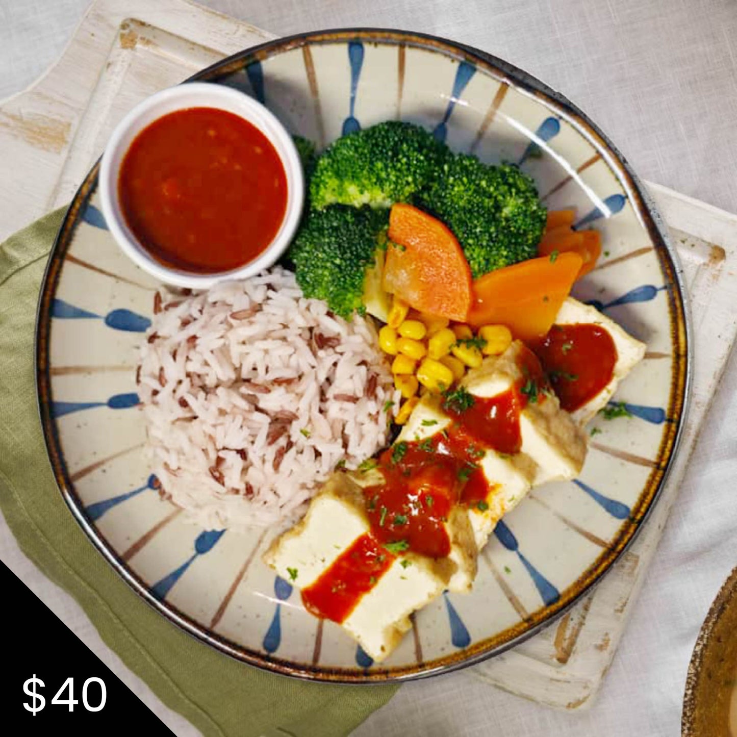 LKV. Grilled Tofu with Mix Grains and Korean Bibibamp