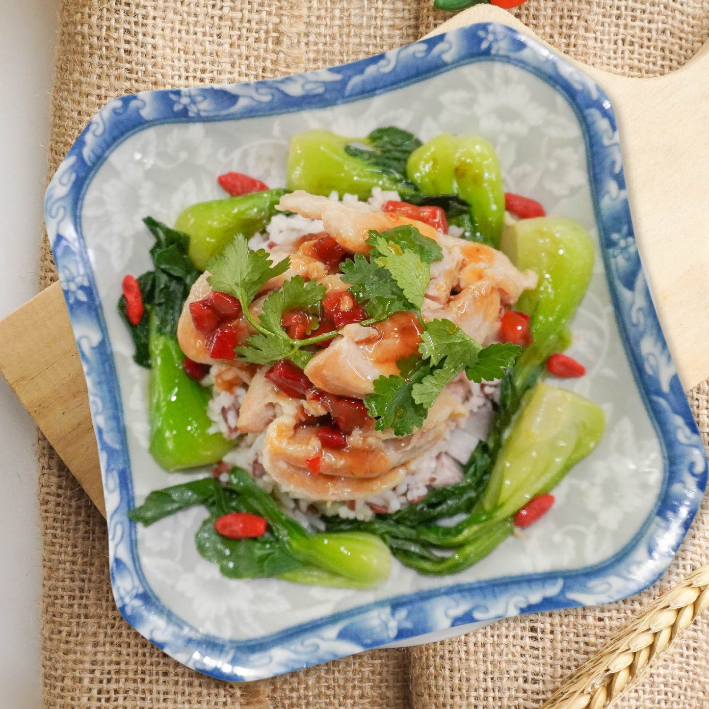 C. Chinese Style Chicken Claypot W/ Seasonal Vegetables And Taro Mix Rice