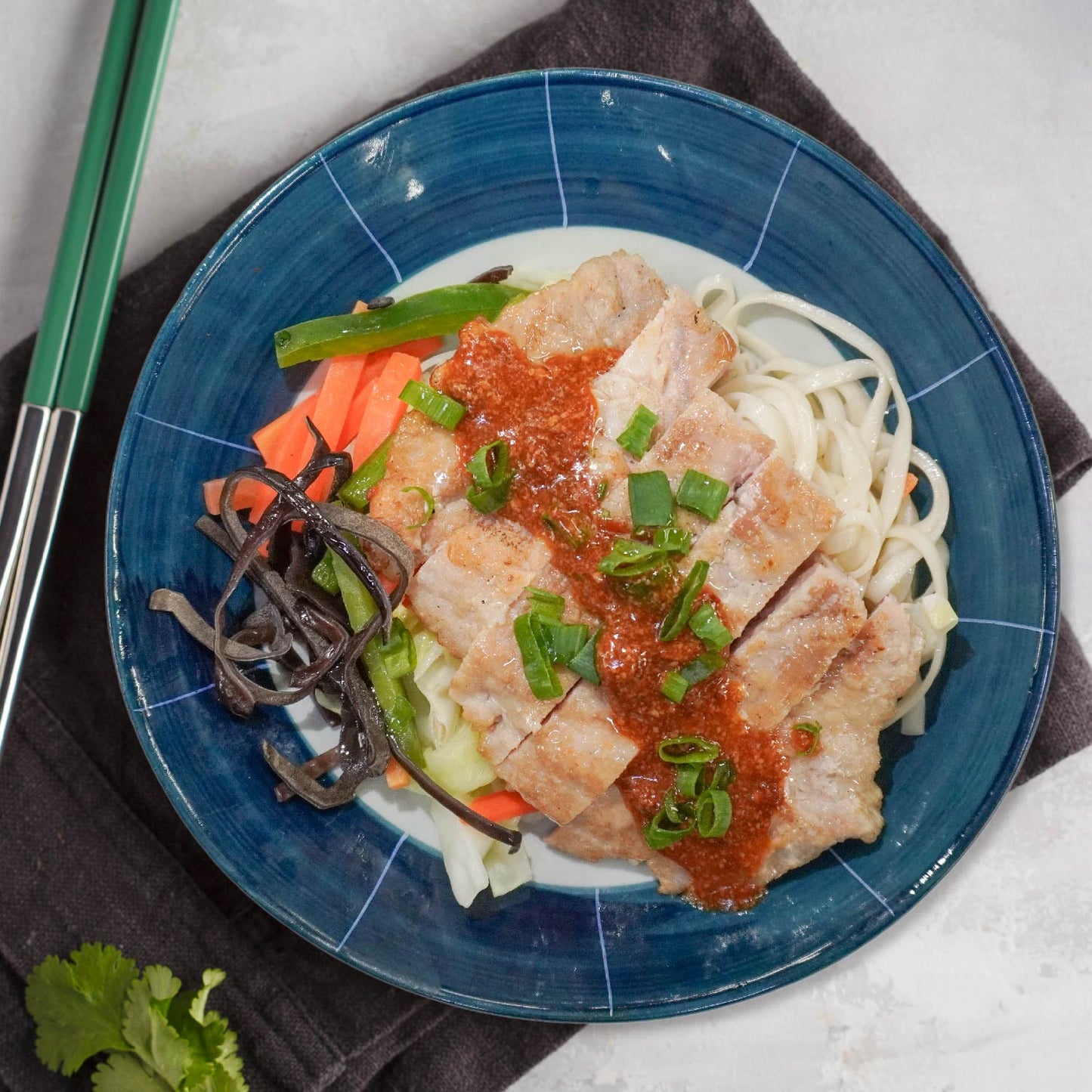 Shanghai Pork Chop Dan Dan Noodles W/ Healthy Greens