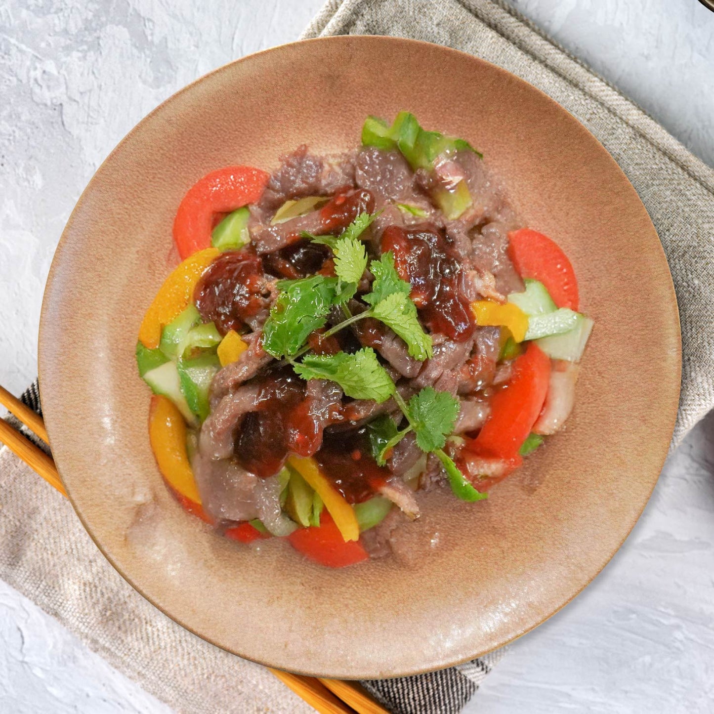 Cilantro Chilli Beef W/ Stir Fried Vegetables