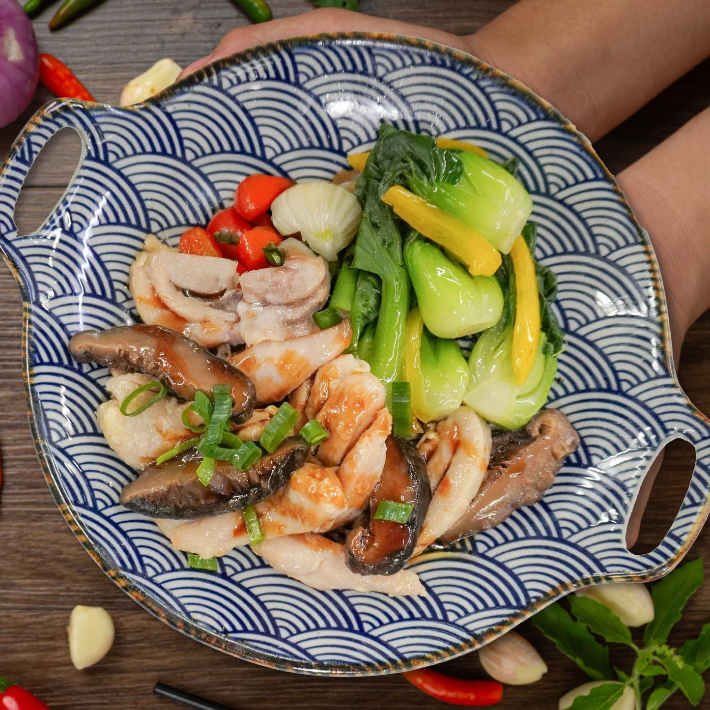 Healthy Chinese Style "Beggar" Chicken W/ Seasonal Vegetables