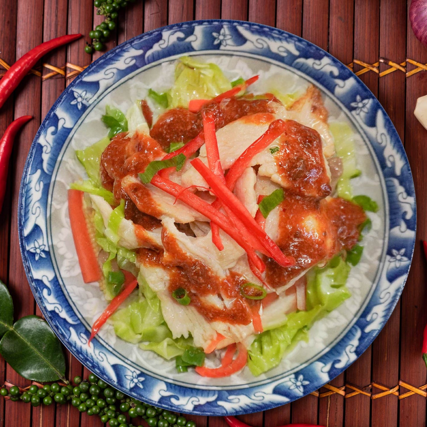 Sand Ginger Chicken W/ Seasonal Vegetable And Low Fat Sesame Dressing