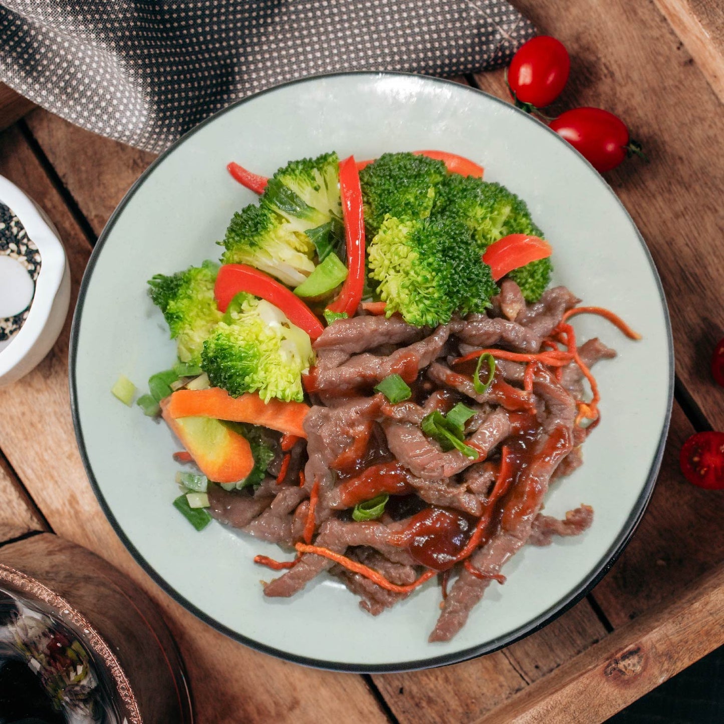 Chinese Style Sweet N Sour Beef Rump W/ Chinese Greens