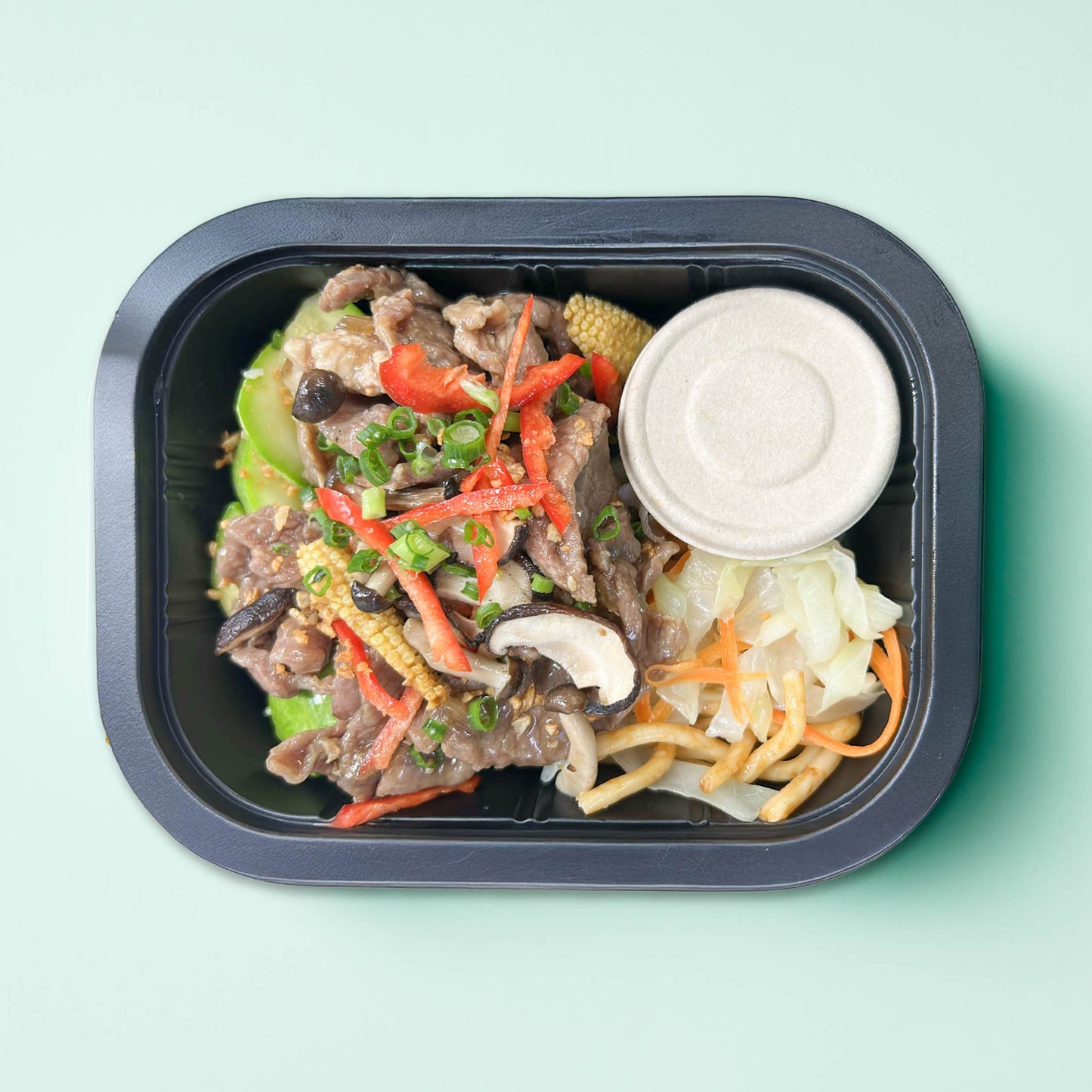 C. Beef and Mushroom Stir Fry with Chinese Noodles