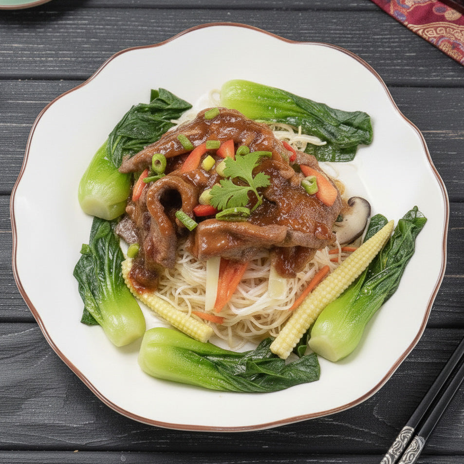 Healthy Xo Beef W/ Mix Vegetables And Healthy Fried Rice Noodles