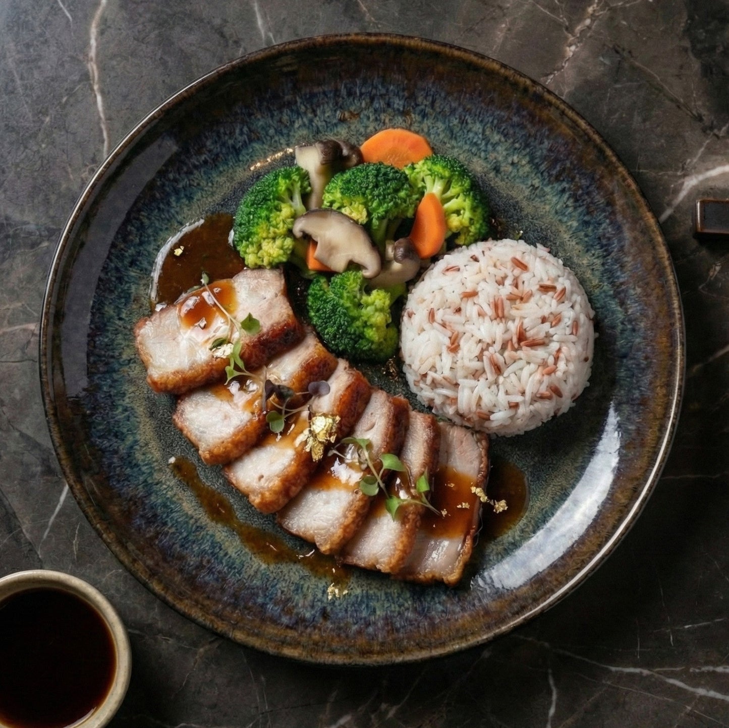 Healthy Chinese Four Treasure Duck W/ Stir Fried Vegetables And Glutinous Rice