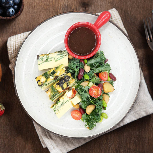Spinach And Ham Frittata W/ Mixed Bean And Potato Salad