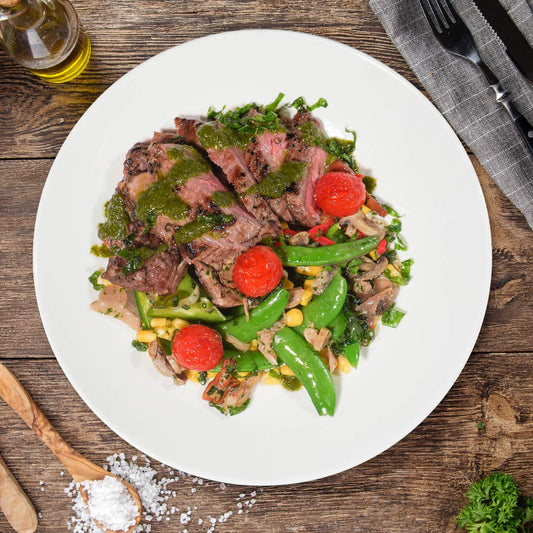 Chimichurri 草飼肋眼牛排配季節蔬菜
