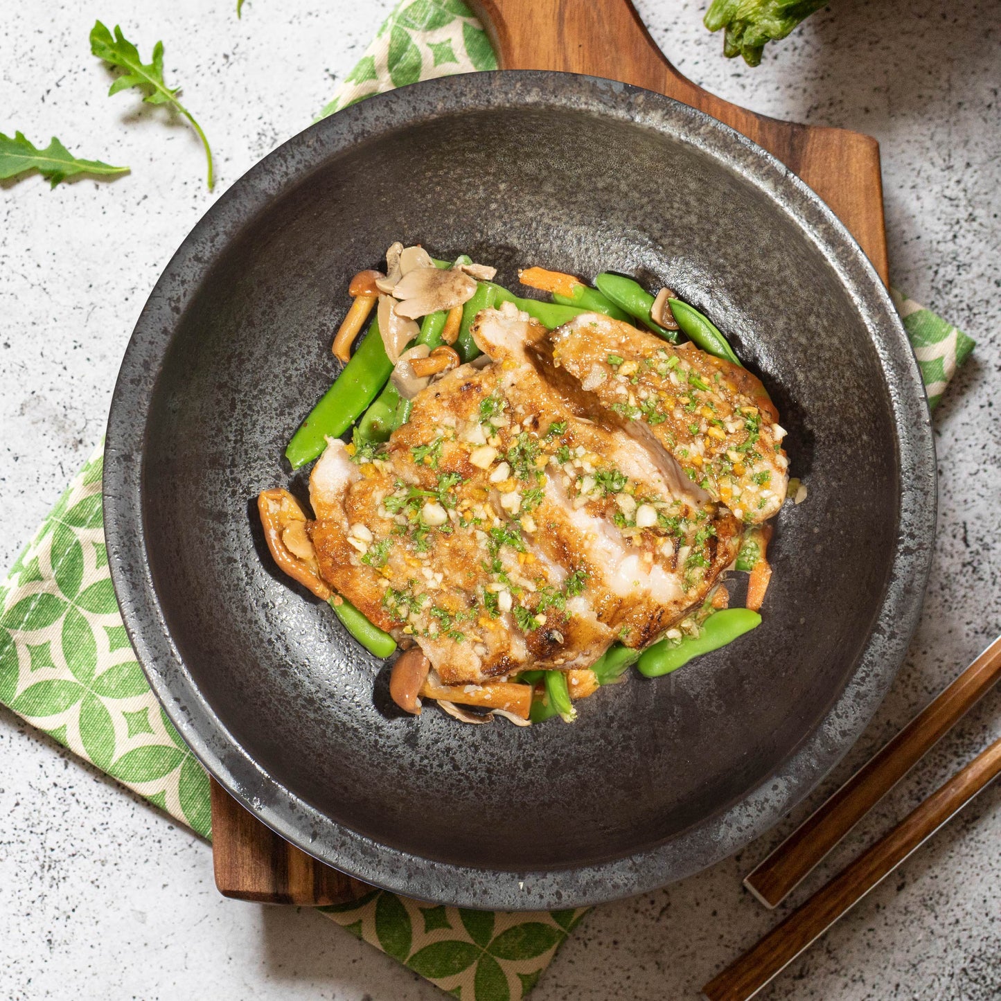 Honey Garlic Pork Loin W/ Asian Greens