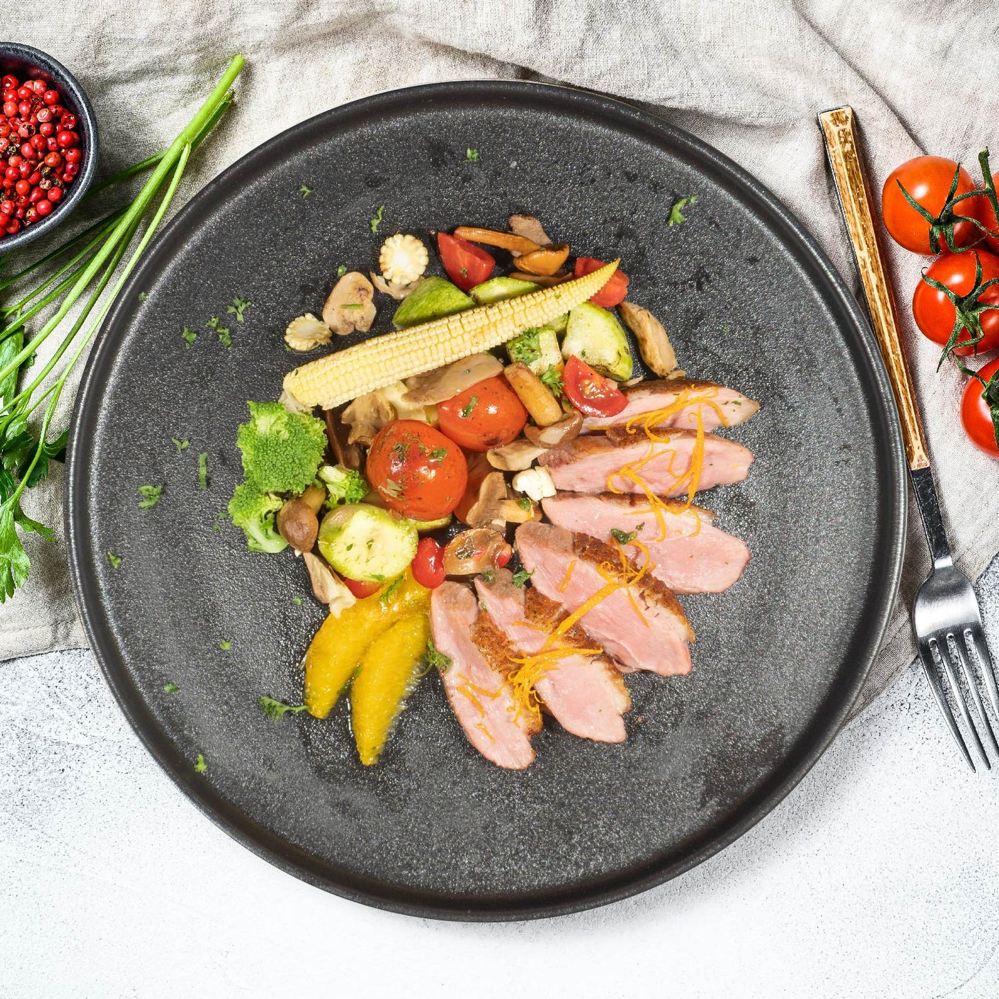 Duck Breast L'Orange W/ Mix Vegetables