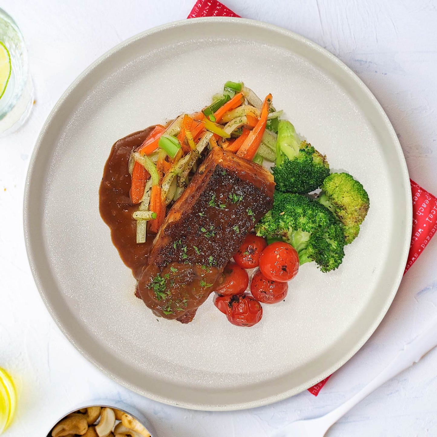 Honey Bbq Salmon W/ Roasted Vegetables