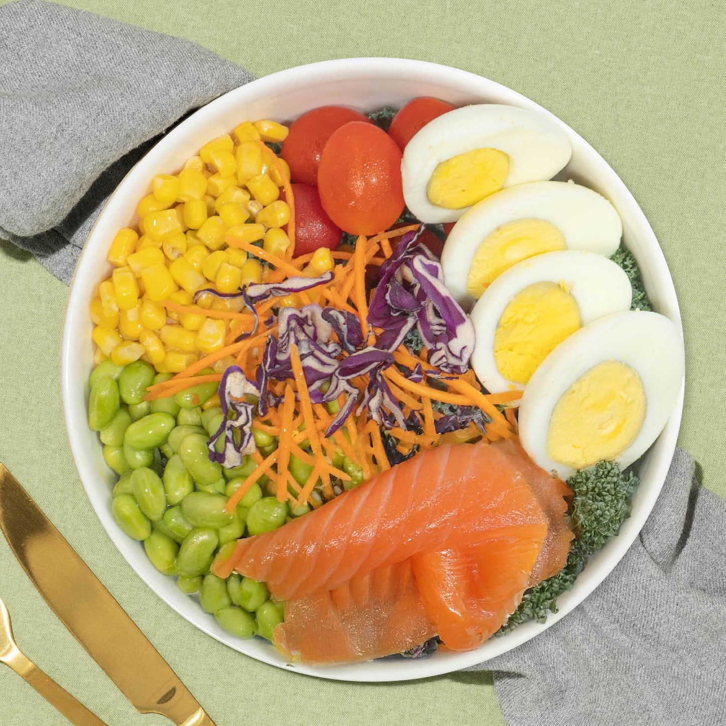 Smoked Salmon Power Quinoa Salad w/ Honey Mustard Dressing