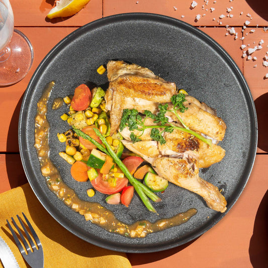 Macanese Style African Spring Chicken W/ Seasonal Vegetables