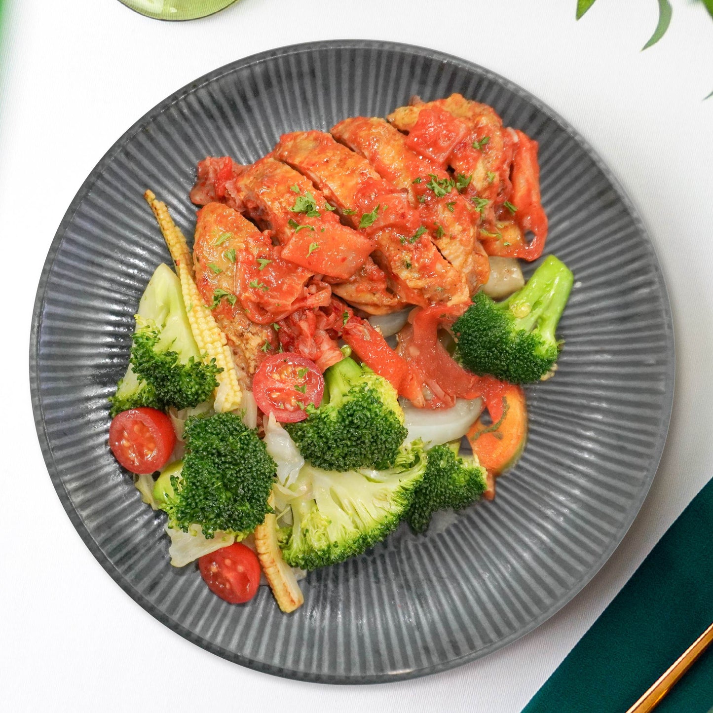 韓式焗春雞配時令蔬菜