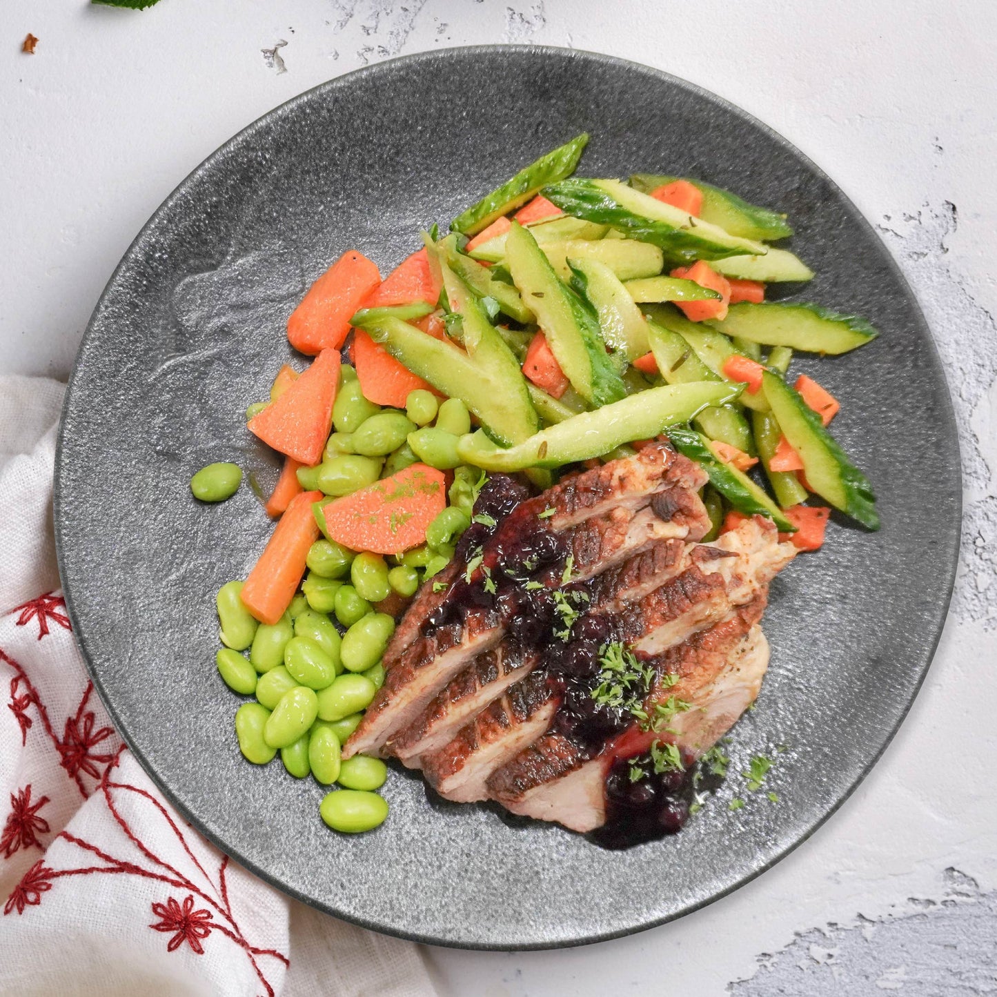 Grilled Duck Breast W/ Mixed Berry Balsmic Reduction