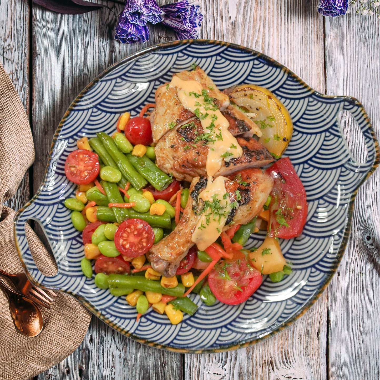 Catalina Style Roast Spring Chicken W/ Seasonal Greens
