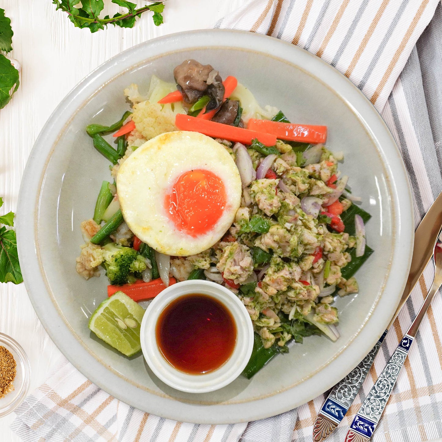 Thai Basil Chicken W/ Baked Egg