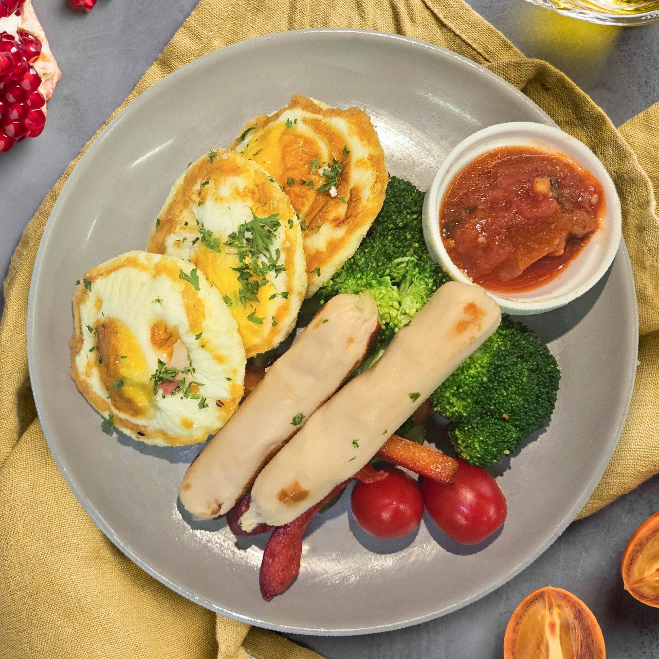 Eggs w/ Grilled Veal Sausages and Roasted Sweet Potato