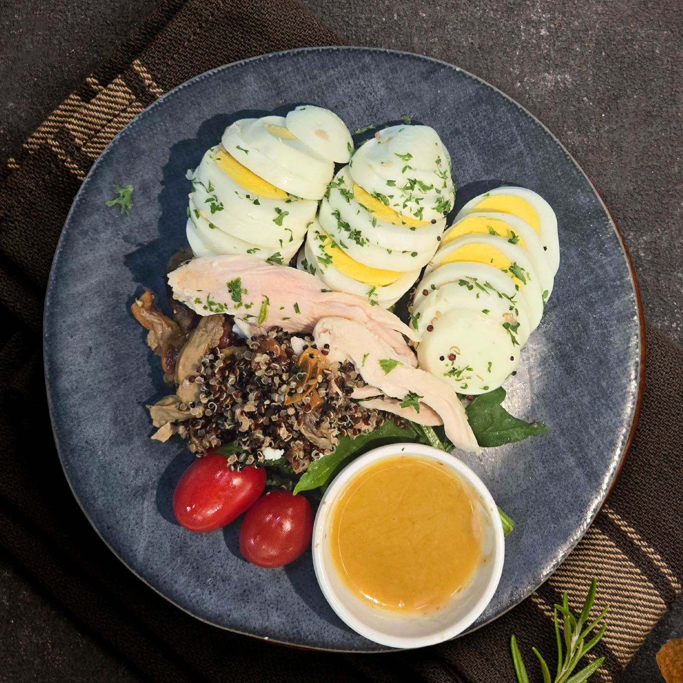 Poached Chicken and Egg Breakfast Bowl w/ Organic Quinoa