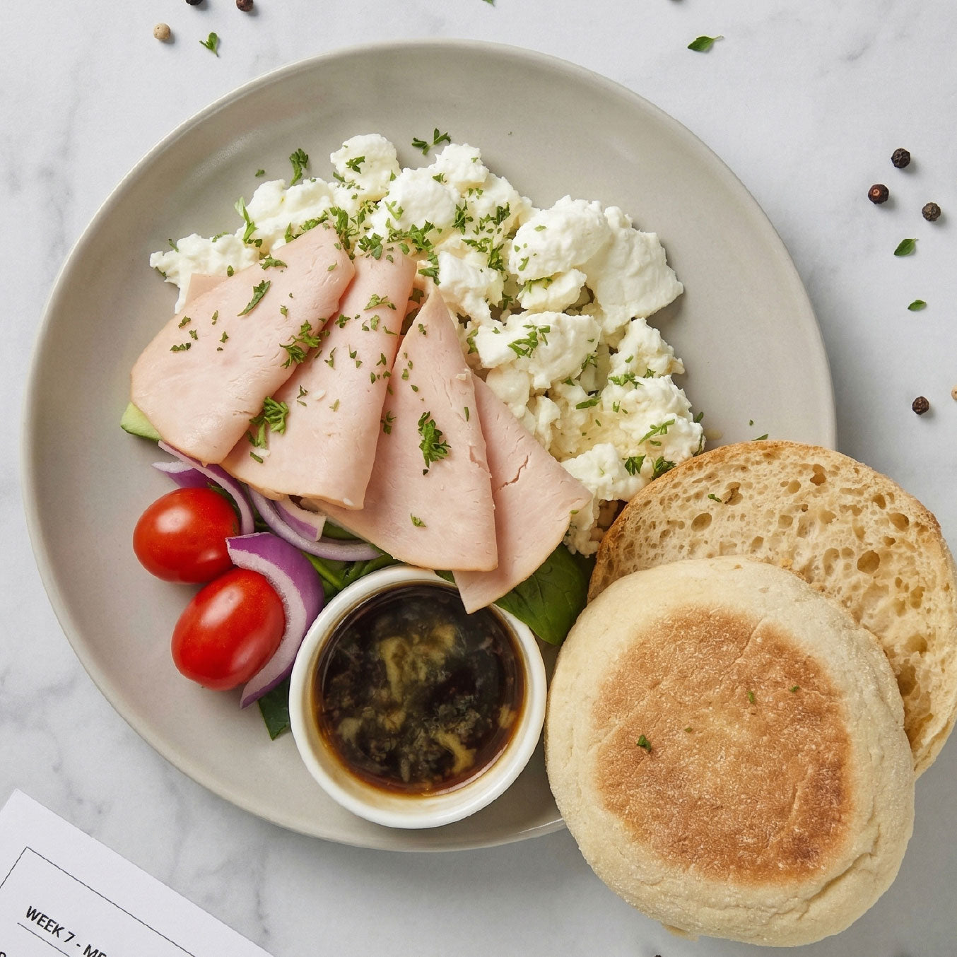 Turkey and Cranberry Muffin w/ Eggwhites and Italian side Salad