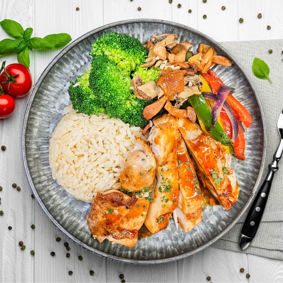 Chicken Teriyaki w/ Brown Rice 照燒雞扒配糙米飯