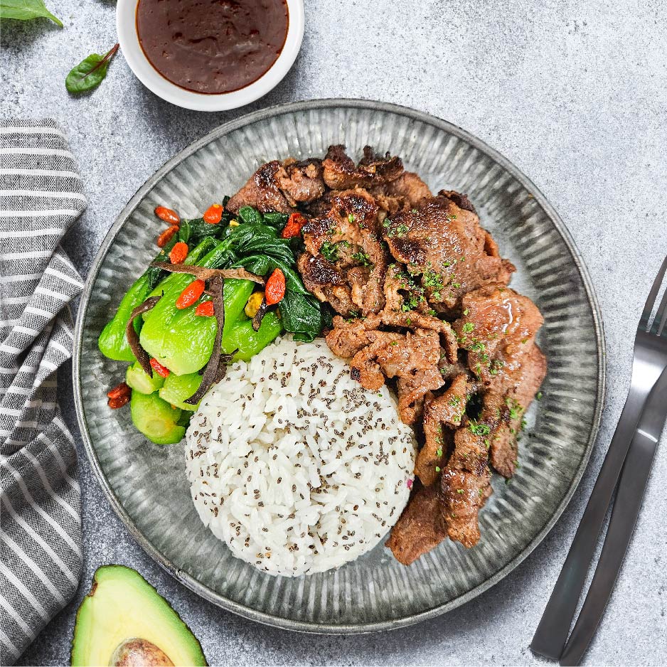 黑胡椒牛肉/奇亞籽飯