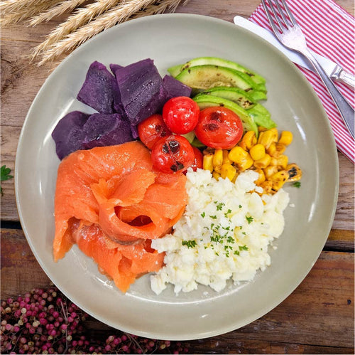 Egg Whites w/ Smoke Salmon & Sweet Potato