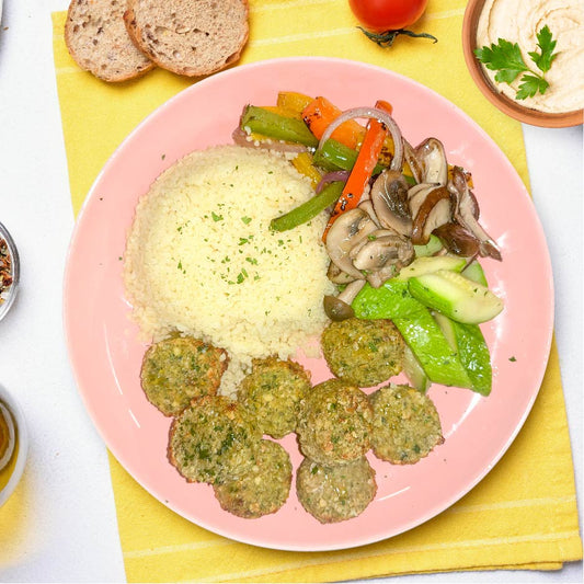 烤 Falafel w/ Couscous & Cumin Hummus (星期二)