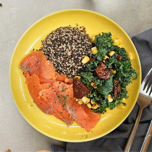 Italian Smoked Salmon Kale Quinoa Salad w/ Honey Balsamic Dressing (Mon)