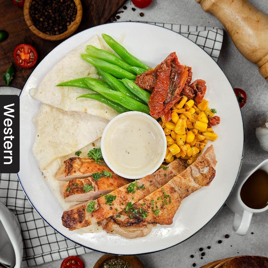 Grilled Chicken w/ Garlic Aioli & Wholewheat Tortilla (Wed)