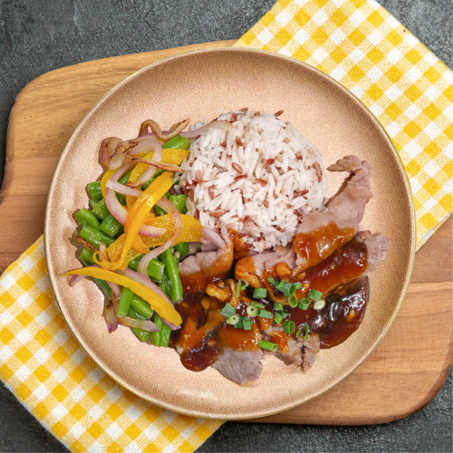 Asian Black Bean Beef Stir Fry w/ Mixed Grains