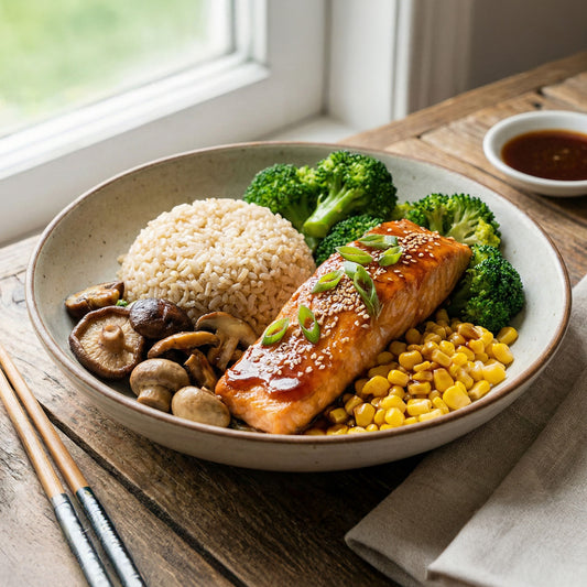 Japanese Teriyaki Salmon with Brown Rice