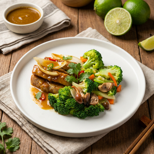 Healthy Curry Lean Pork Loin W/ Seasonal Vegetables