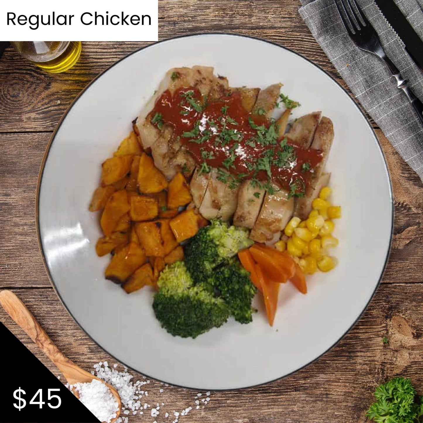 LK1. Healthy Korean "Grilled" Chicken with Roast Sweet potato(Regular)(Spicy)