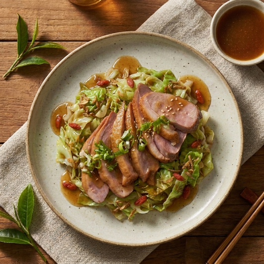 Smoked Tea Duck Breast W/ Asian Greens