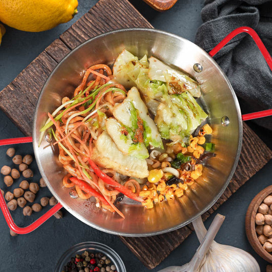 Sweet Miso Fish Fillet W/ Mix Vegetables And Japanese Yakisoba Style Udon