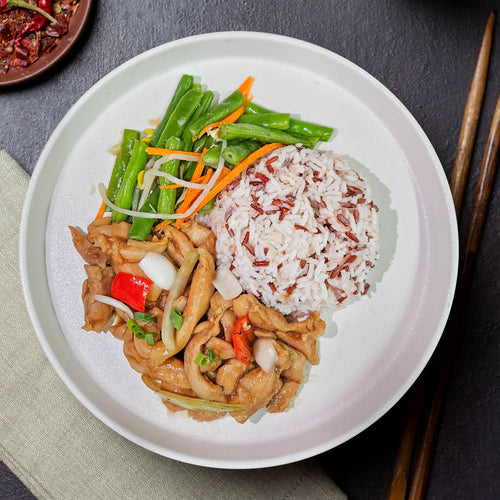 時蔬煲仔鷄配什錦飯