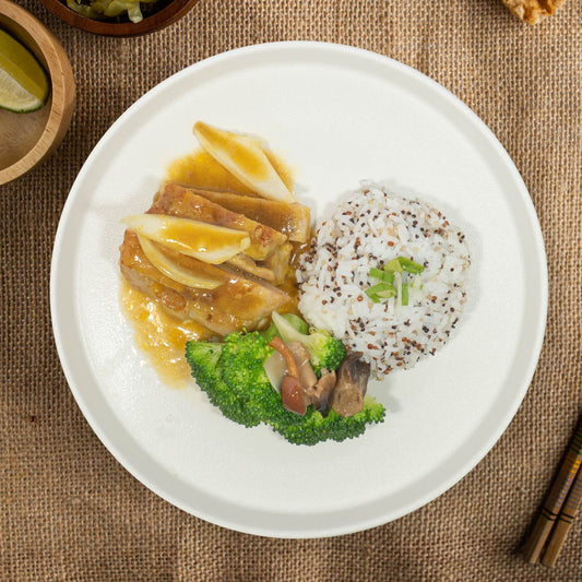 C. Healthy Curry Lean Pork Loin W/ Seasonal Vegetables And Jasmine Rice