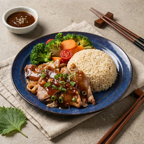 Japanese Yakiniku Beef w/ Brown Rice Don