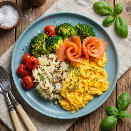 Scrambled Eggs w/ Smoked Salmon & Herbs Cauliflower Rice (1 day expiry)