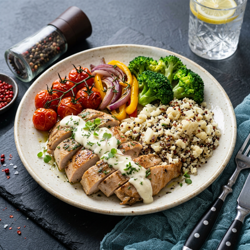 Grilled Chicken w/ Cauliflower Rice & Garlic Aioli (1 day expiry)