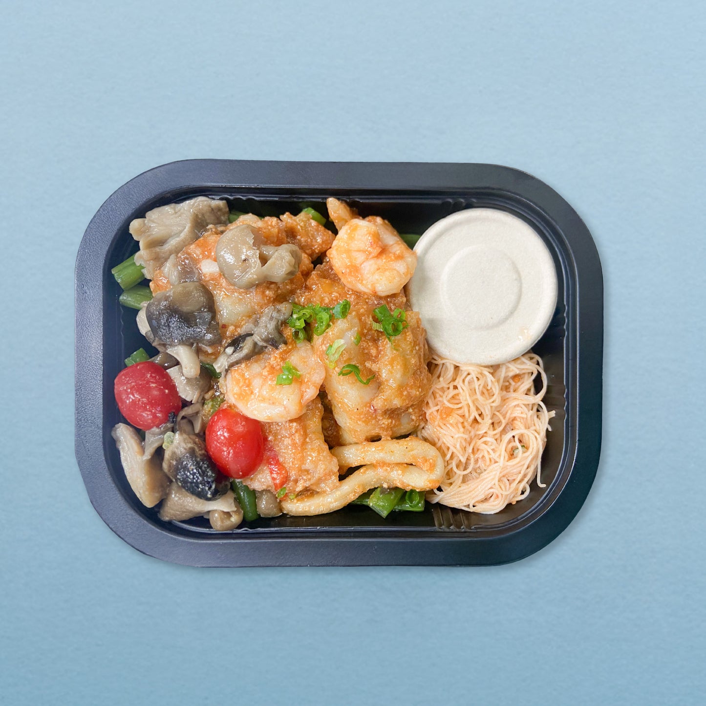 A. Singapore Style Seafood with Noodles