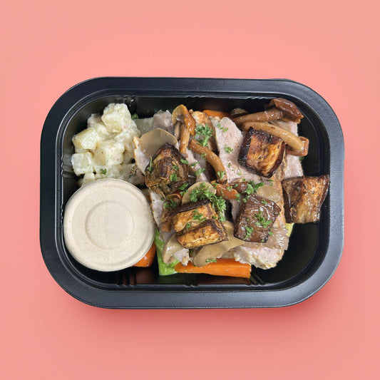 B. Grilled Apple Pork Loin with Potatoes