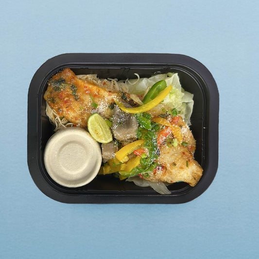 A. Bali Style Grilled Fish with Rice Noodles