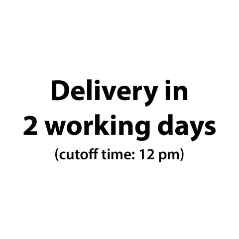 Delivery in 2 working days (cutoff time: 12 pm)