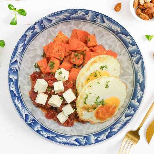 Middle Eastern Shashuka W/ Seasonal Vegetables And Roasted Sweet Potato