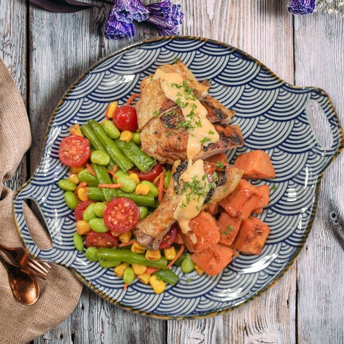 Catalina Style Roast Spring Chicken W/ Seasonal Greens And Sweet Potato